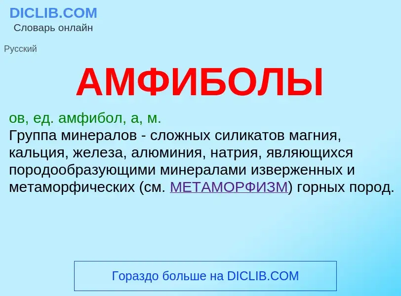 What is АМФИБОЛЫ - meaning and definition