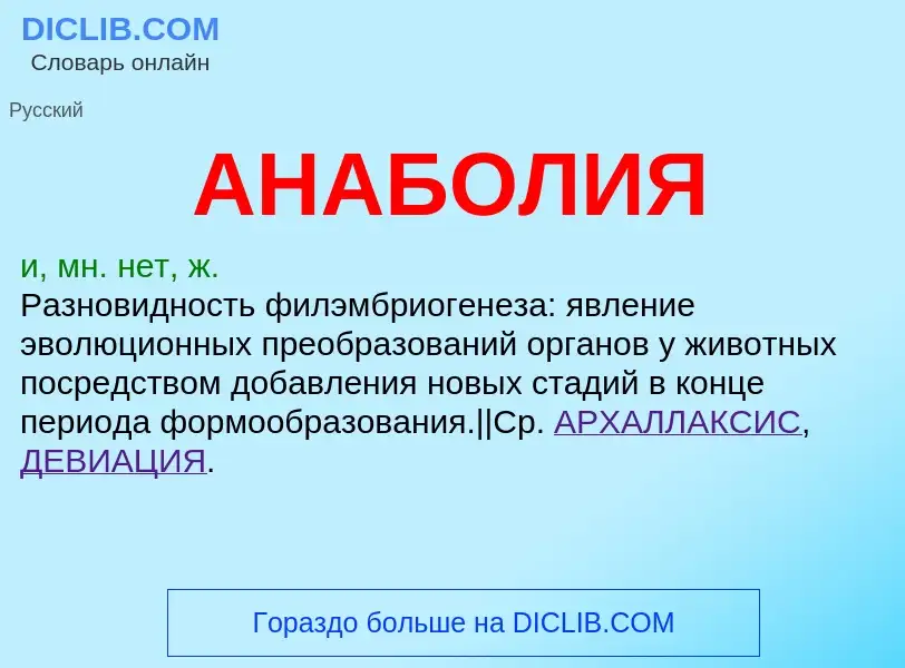 What is АНАБОЛИЯ - definition