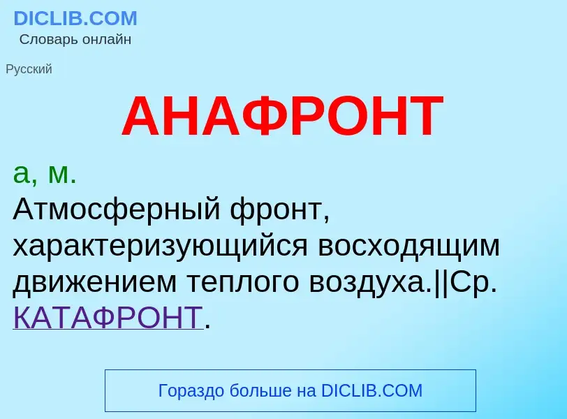 Что такое АНАФРОНТ - определение