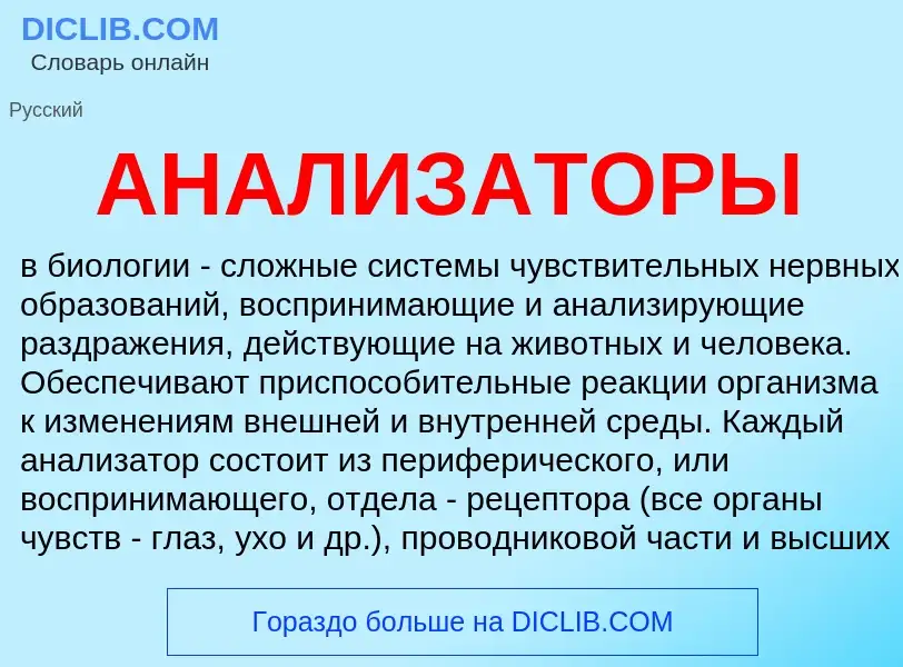 O que é АНАЛИЗАТОРЫ - definição, significado, conceito