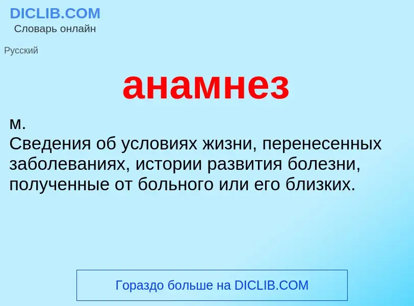 Что такое анамнез - определение