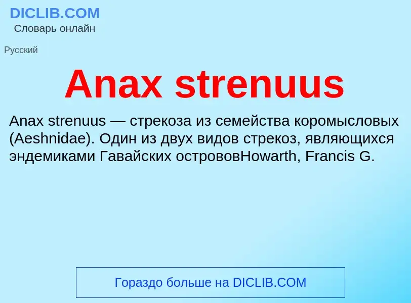 Τι είναι Anax strenuus - ορισμός