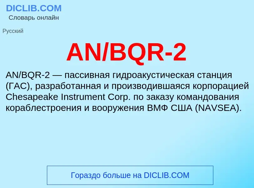 Wat is AN/BQR-2 - definition