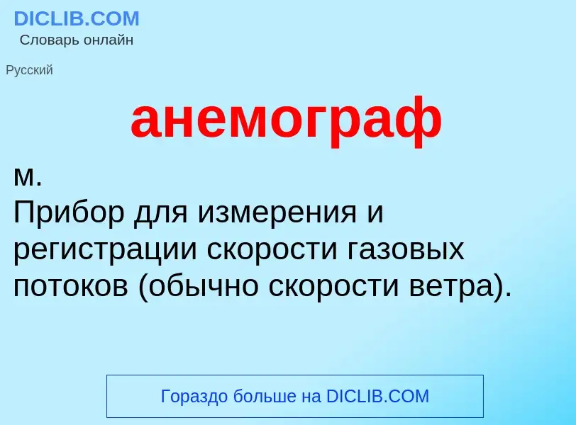 ¿Qué es анемограф? - significado y definición