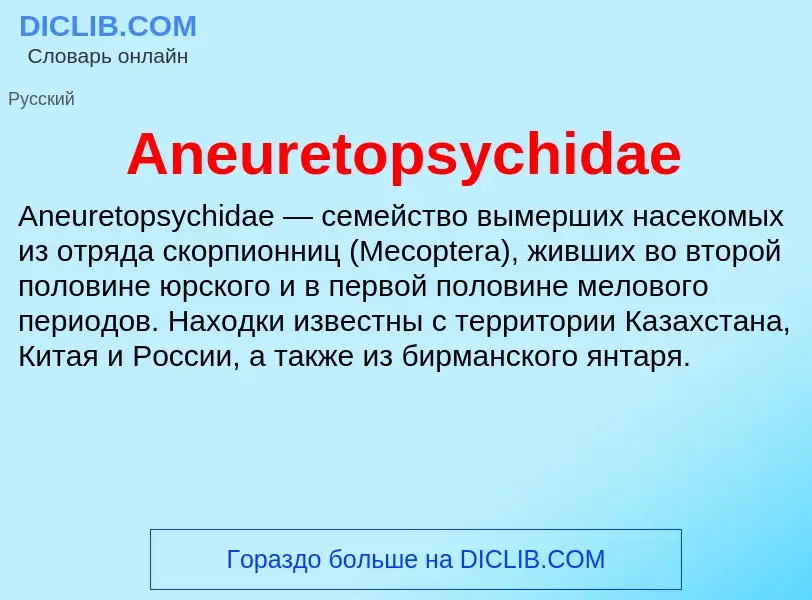 Τι είναι Aneuretopsychidae - ορισμός