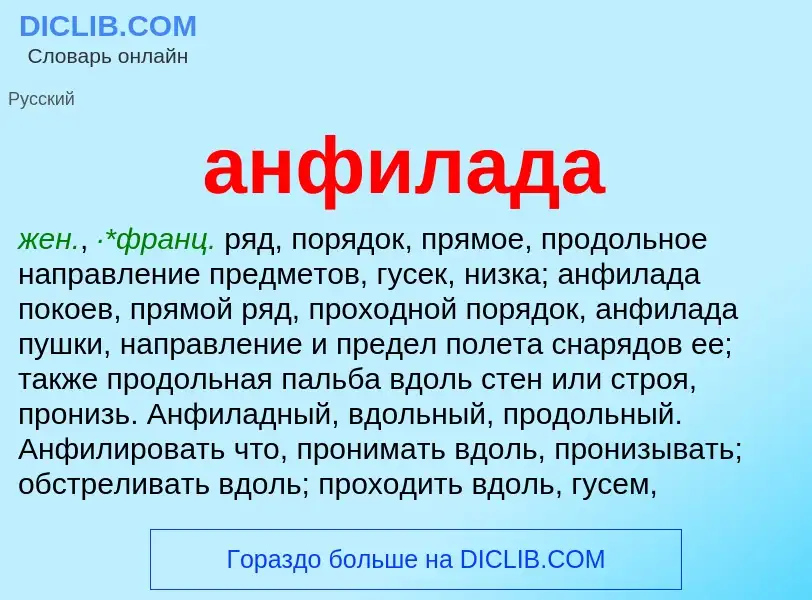 ¿Qué es анфилада? - significado y definición