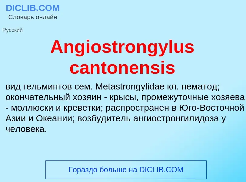 Τι είναι Angiostrongylus cantonensis - ορισμός