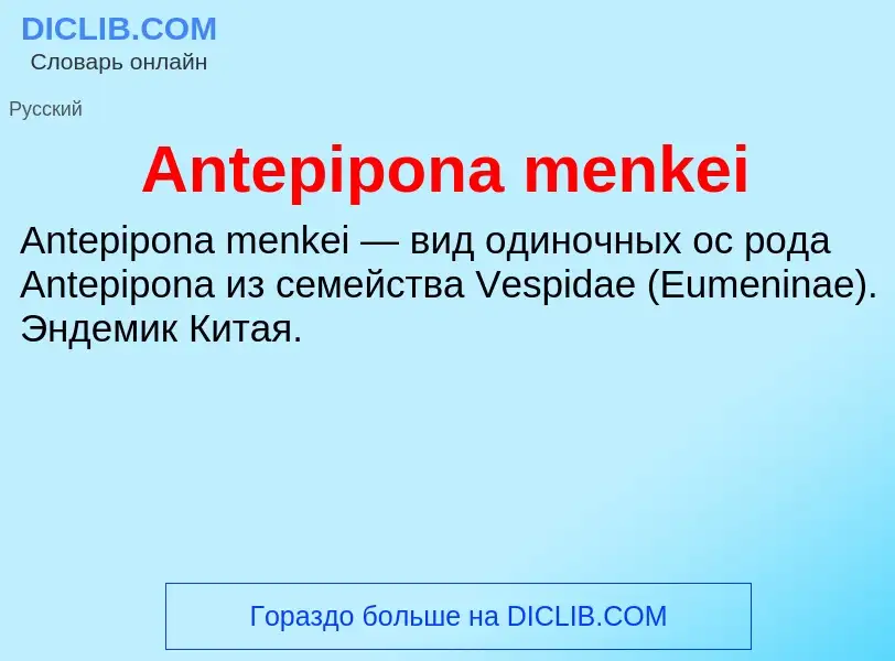 Τι είναι Antepipona menkei - ορισμός