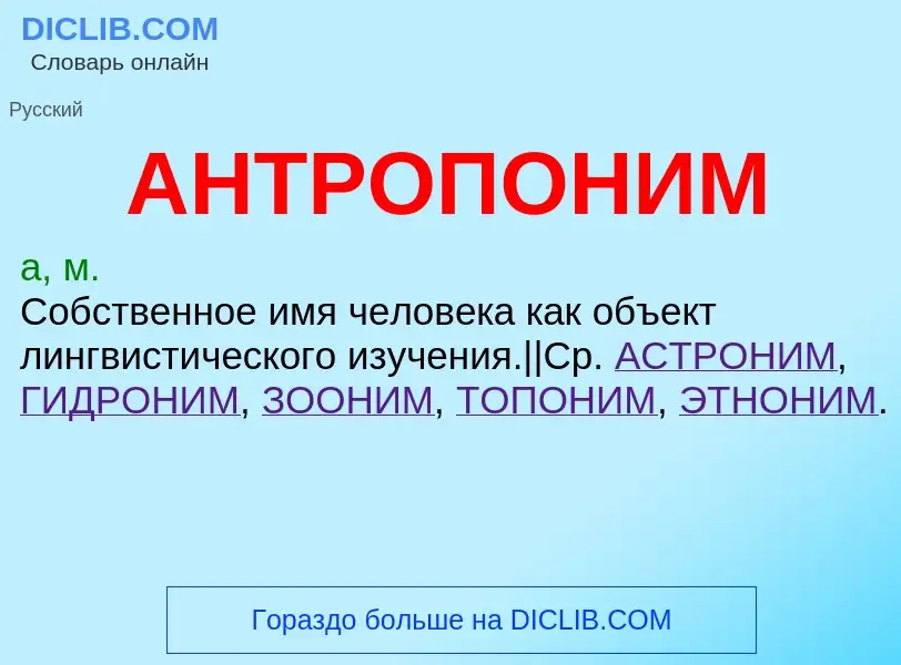 Τι είναι АНТРОПОНИМ - ορισμός