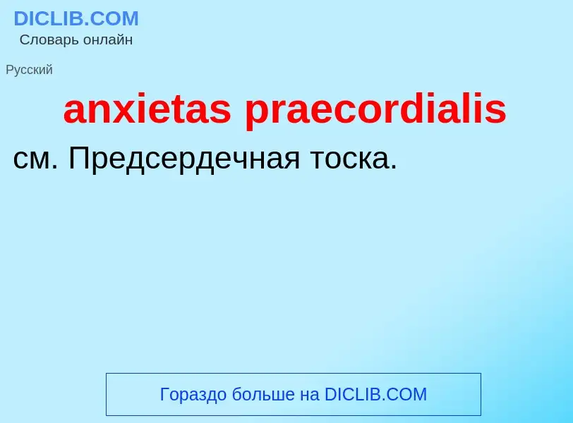 Was ist anxietas praecordialis - Definition