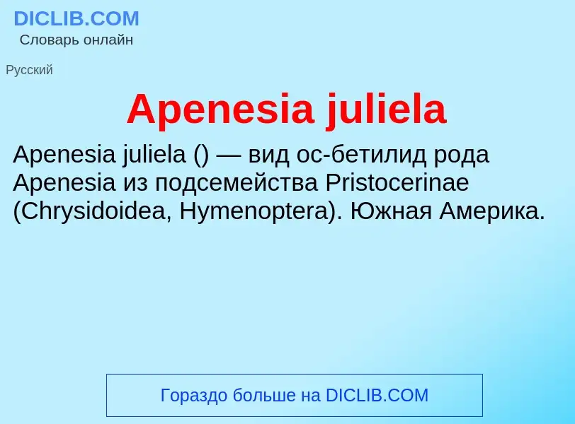 Τι είναι Apenesia juliela - ορισμός