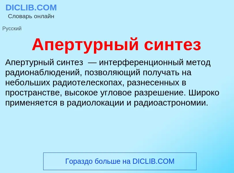 Что такое Апертурный синтез - определение