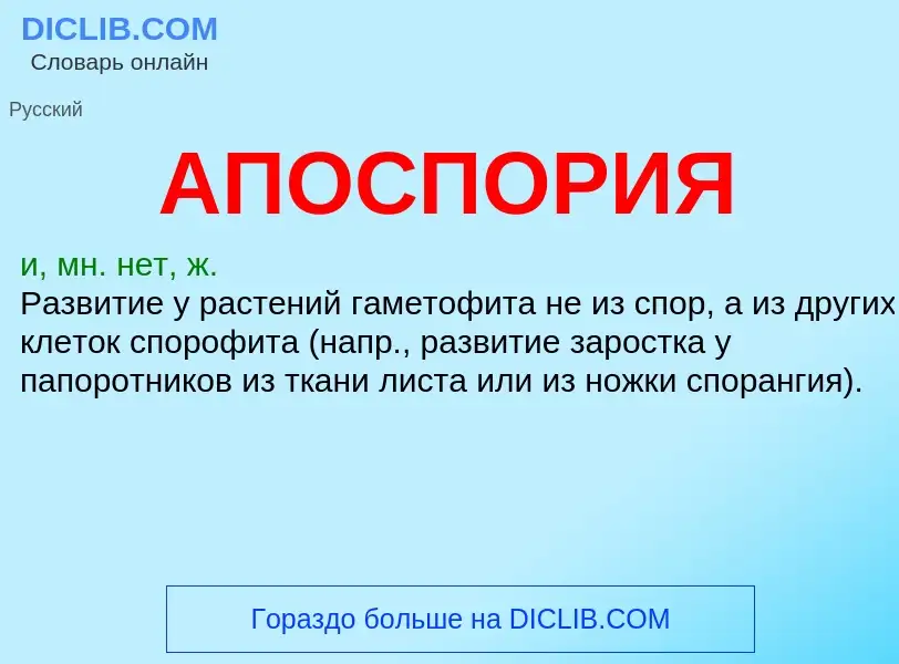 What is АПОСПОРИЯ - definition