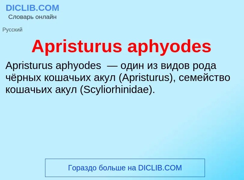 What is Apristurus aphyodes - definition