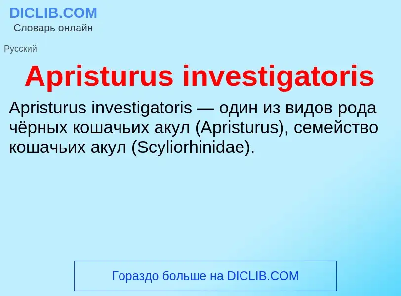 What is Apristurus investigatoris - definition