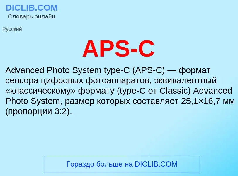 ¿Qué es APS-C? - significado y definición