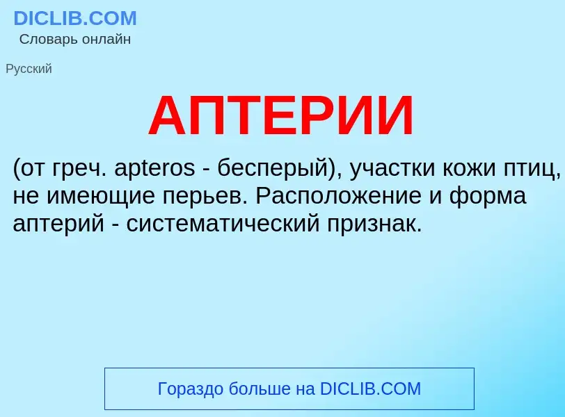 Wat is АПТЕРИИ - definition