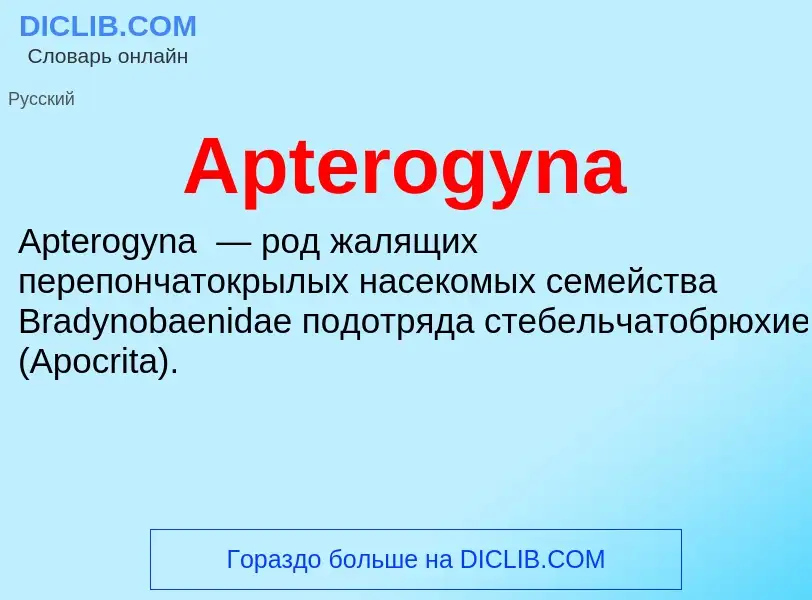 What is Apterogyna - definition