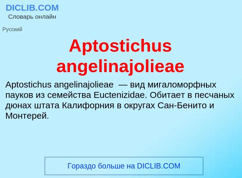 What is Aptostichus angelinajolieae - definition