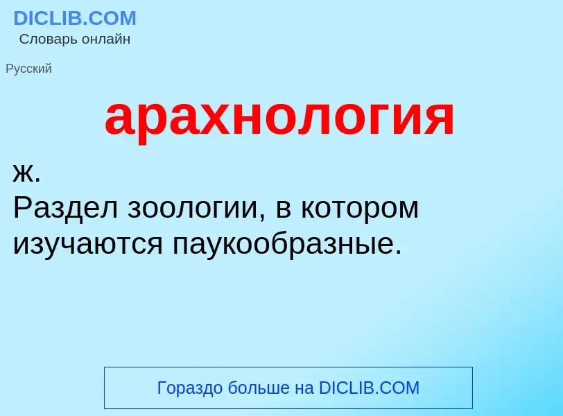 ¿Qué es арахнология? - significado y definición