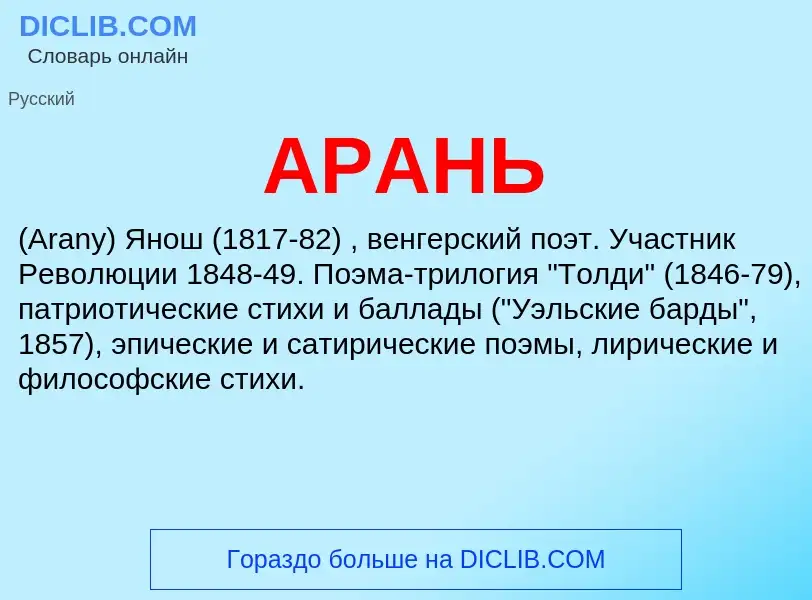 Was ist АРАНЬ - Definition