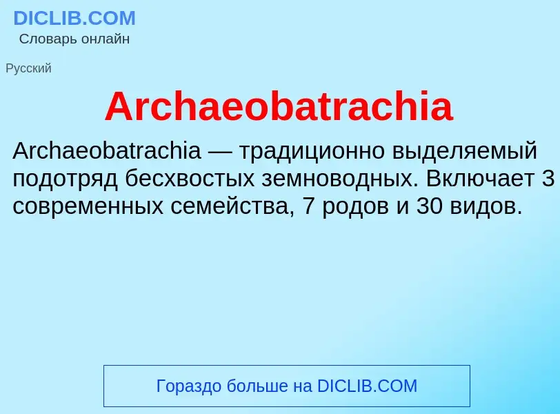 What is Archaeobatrachia - definition