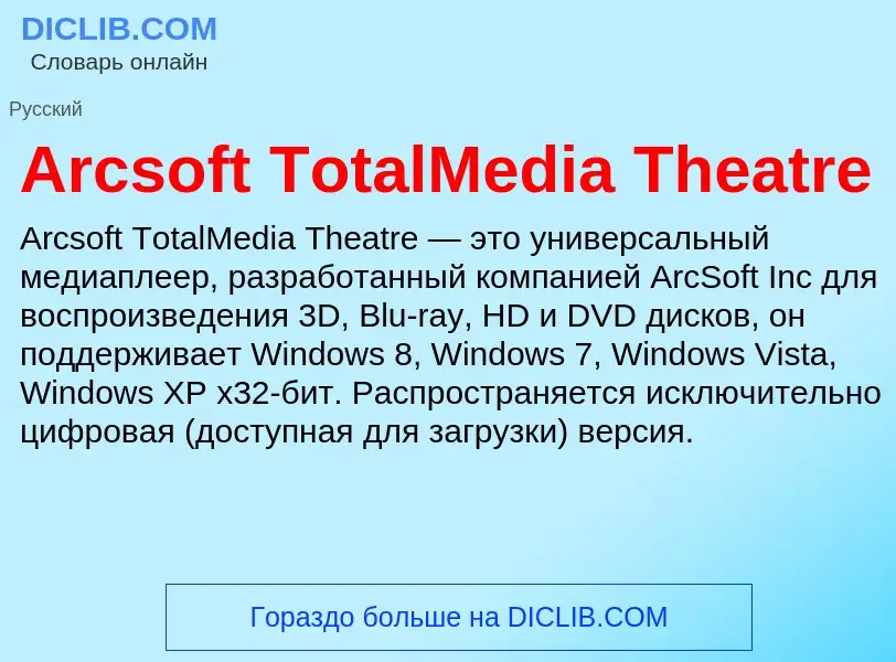 What is Arcsoft TotalMedia Theatre - definition