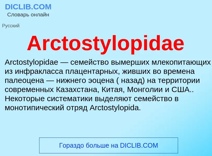 What is Arctostylopidae - definition