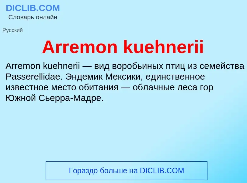 What is Arremon kuehnerii - definition