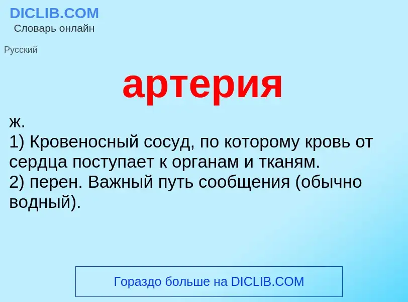 O que é артерия - definição, significado, conceito