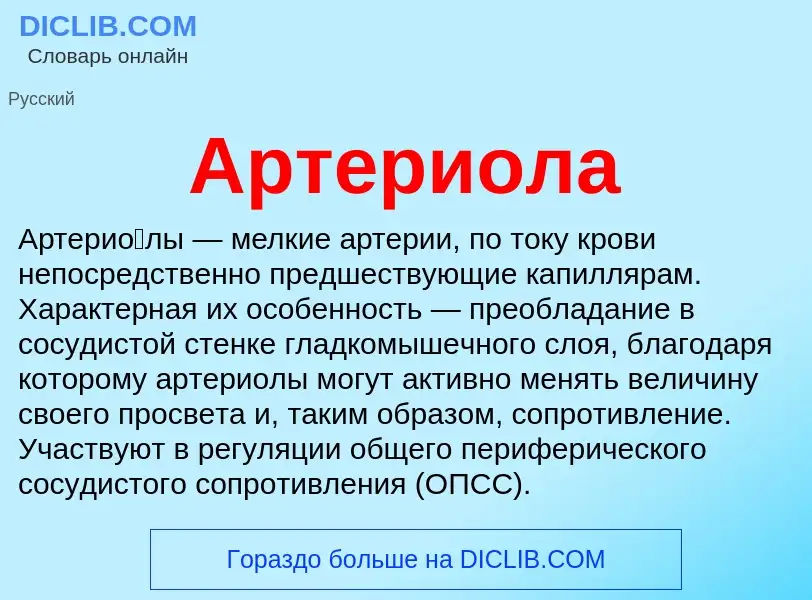 Что такое Артериола - определение