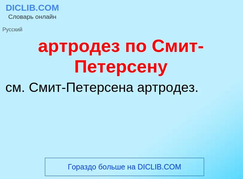 Che cos'è артродез по Смит-Петерсену - definizione