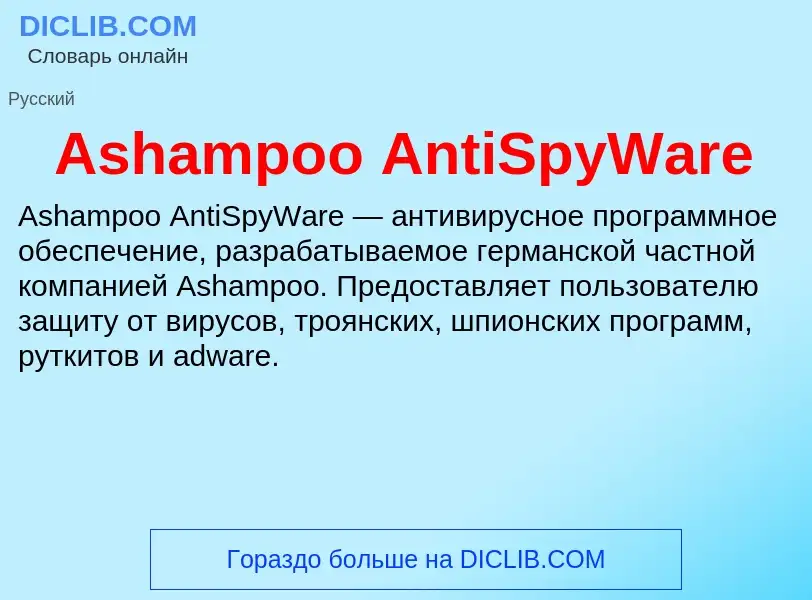 What is Ashampoo AntiSpyWare - definition