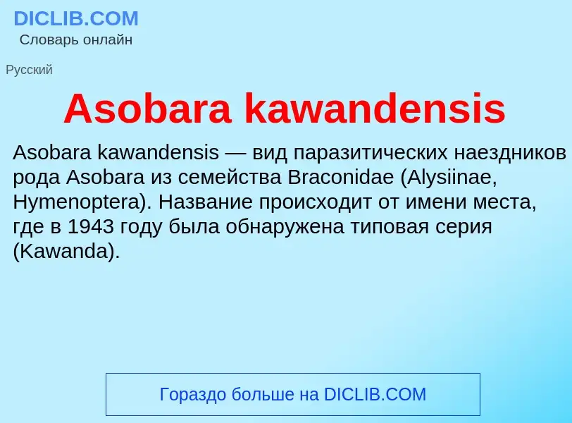 What is Asobara kawandensis - definition