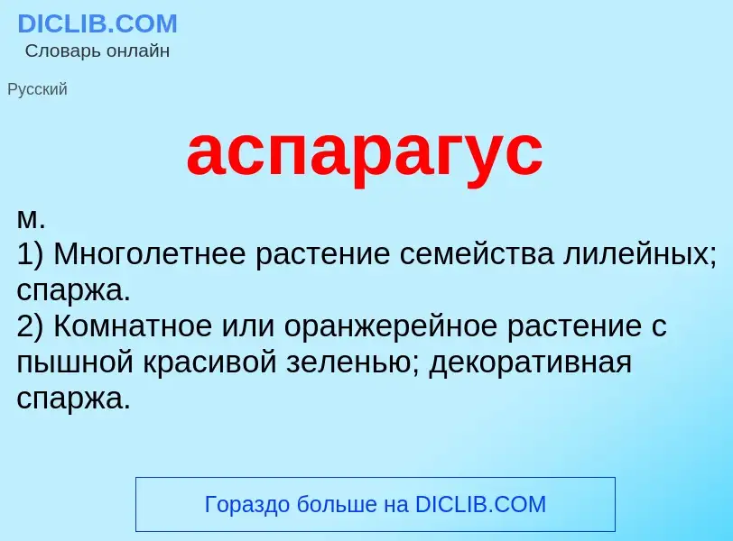 Τι είναι аспарагус - ορισμός