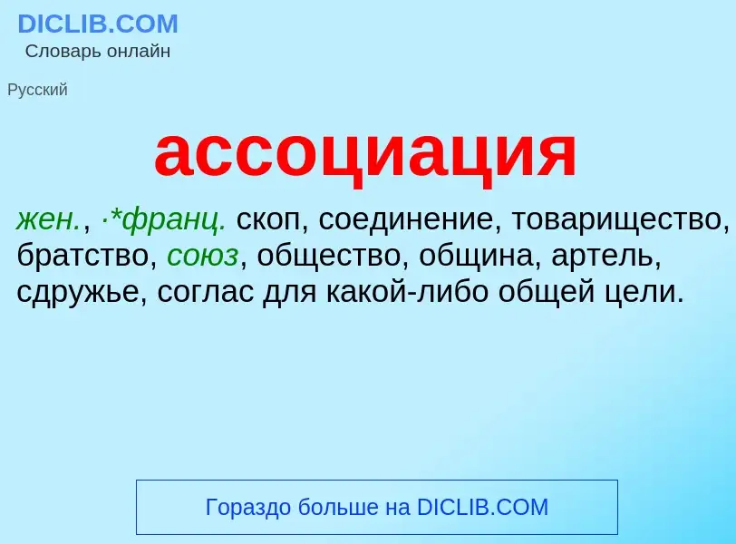 ¿Qué es ассоциация? - significado y definición