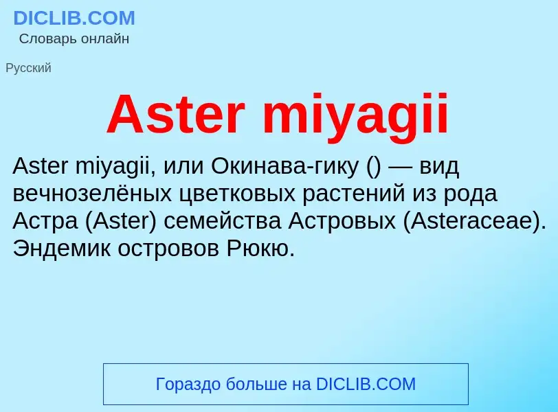 What is Aster miyagii - definition