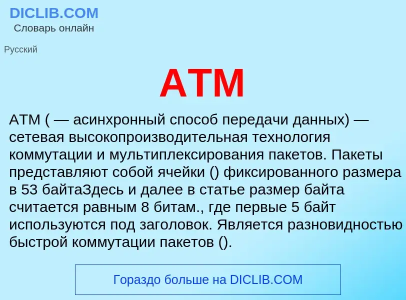 Что такое ATM - определение