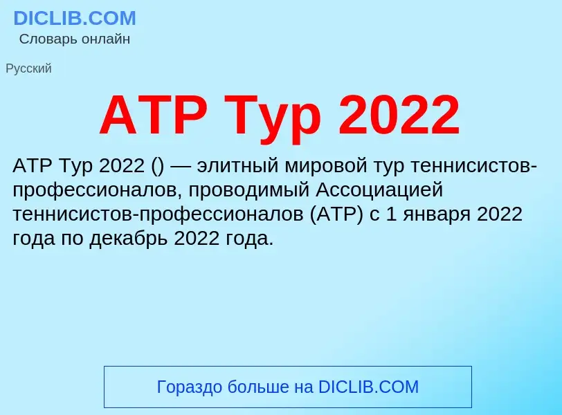 What is ATP Тур 2022 - definition