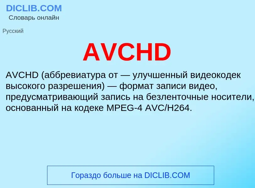 Τι είναι AVCHD - ορισμός