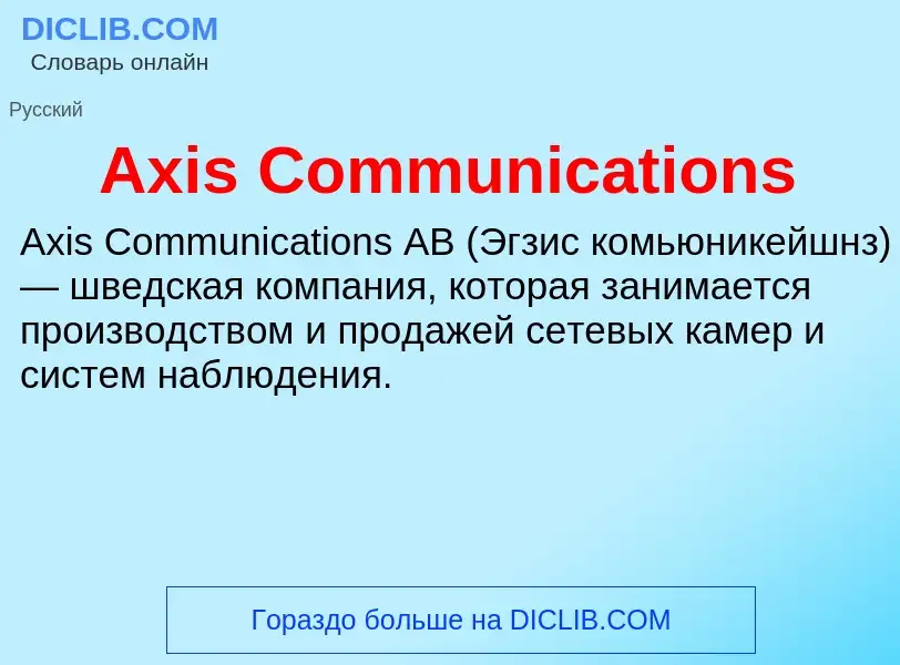 Che cos'è Axis Communications - definizione