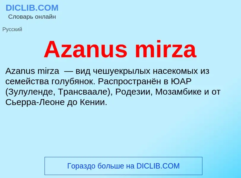 Что такое Azanus mirza - определение