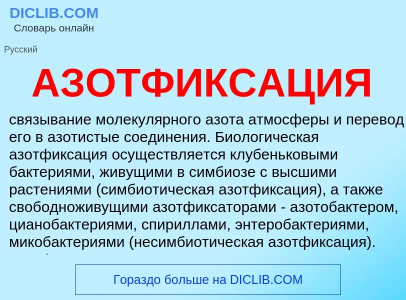 ¿Qué es АЗОТФИКСАЦИЯ? - significado y definición