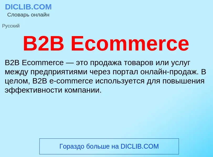 Che cos'è B2B Ecommerce - definizione