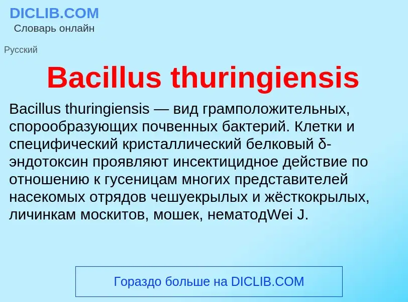 Что такое Bacillus thuringiensis - определение