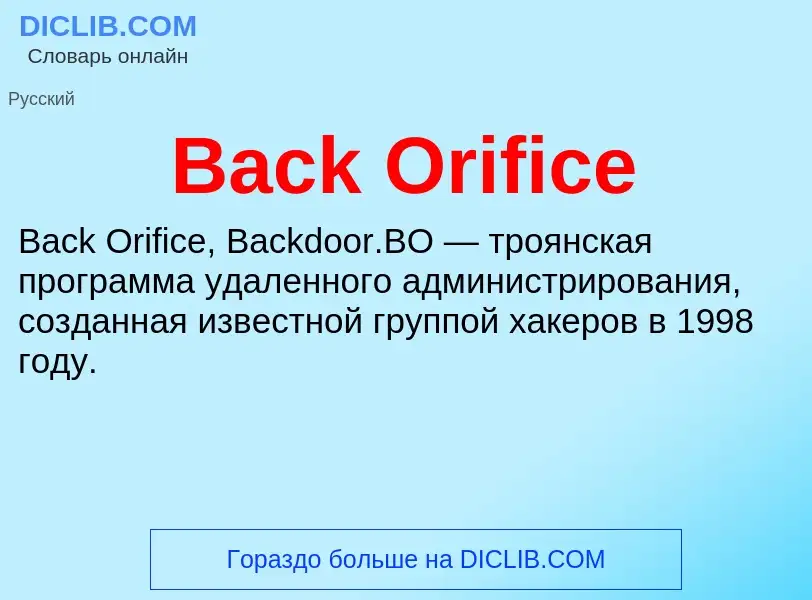 Τι είναι Back Orifice - ορισμός