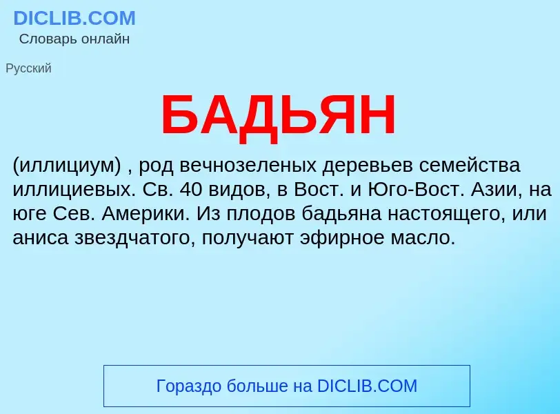 What is БАДЬЯН - definition