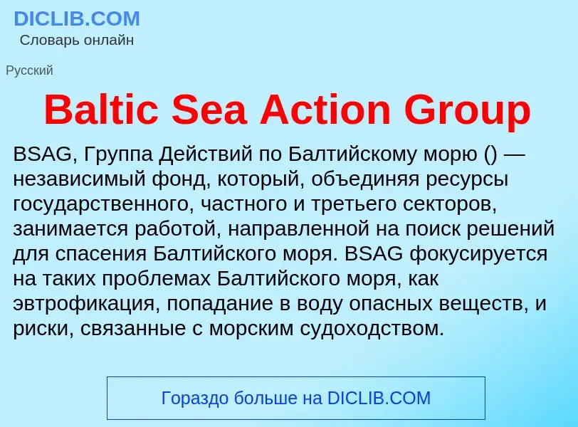 Что такое Baltic Sea Action Group - определение