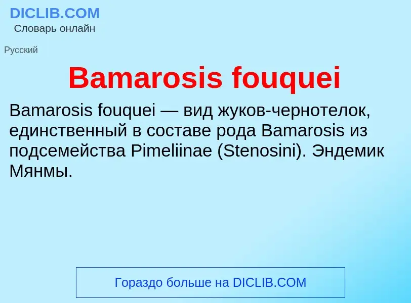 ¿Qué es Bamarosis fouquei? - significado y definición