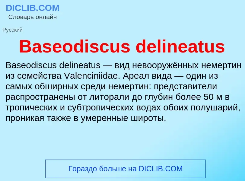 Τι είναι Baseodiscus delineatus - ορισμός